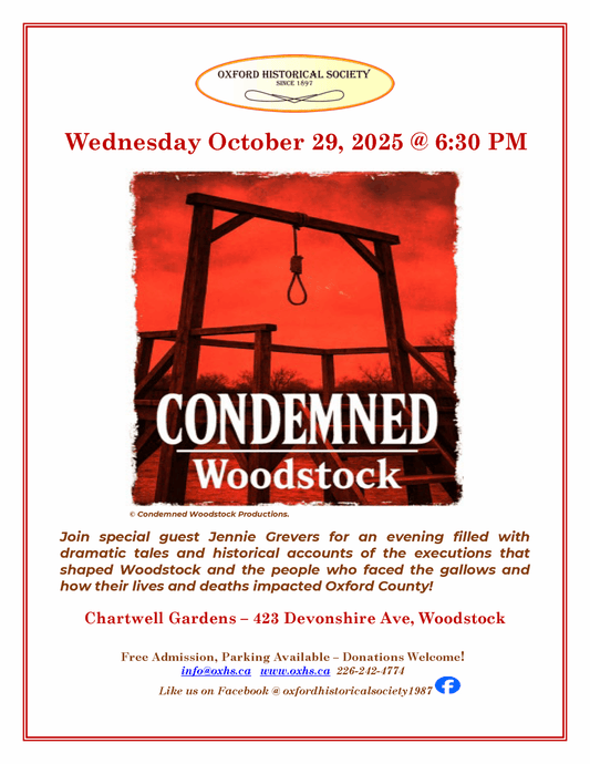 Wed, Oct 29, 6:30pm - OxHS Presentation: Condemned Woodstock