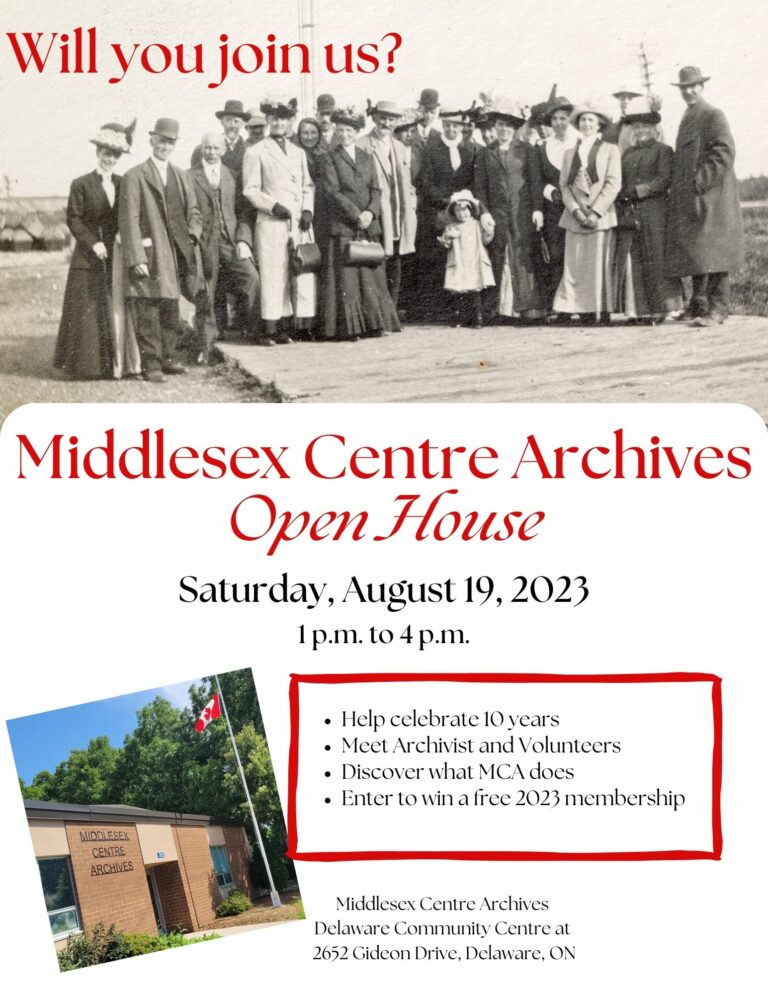 Middlesex Centre Archives Open House! Oxford Historical Society